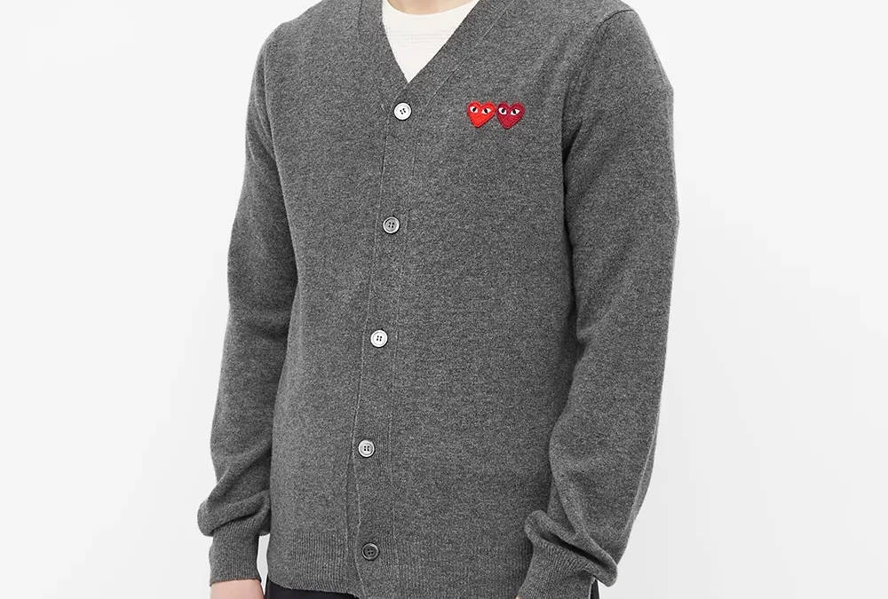 cdg cardigan grey