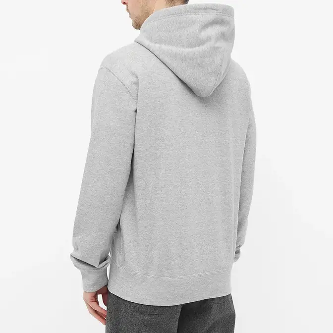 Comme des Garcons Play Overlapping Heart Zip Hoodie Grey Back
