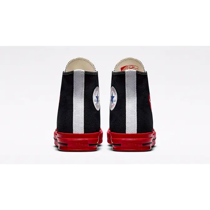 Comme des Garcons PLAY x Converse Chuck 70 High Black Red A01793C Back