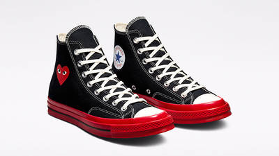 Comme des Garcons PLAY x Converse Chuck 70 High Black Red A01793C Side