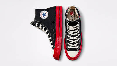 Comme des Garcons PLAY x Converse Chuck 70 High Black Red A01793C Top