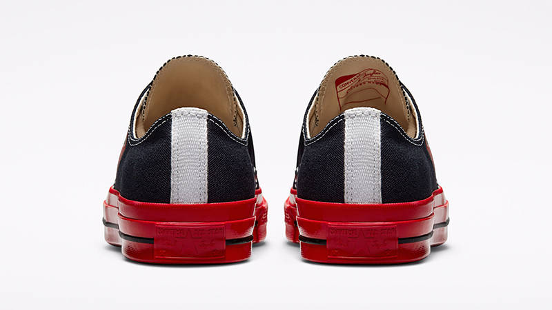 Comme des Garcons PLAY x Converse Chuck 70 Low Black Red A01795C Back