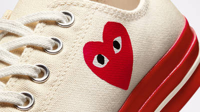 Comme des Garcons PLAY x Converse Chuck 70 Low White Red A01796C Detail
