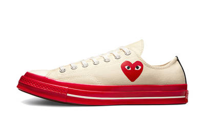 Comme des Garcons PLAY x Converse Chuck 70 Low White Red A01796C