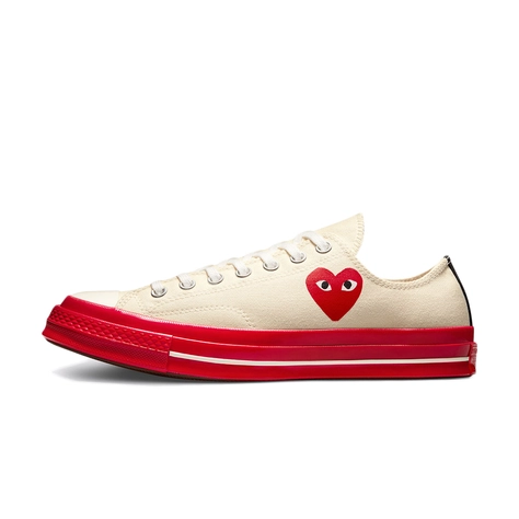 Comme des Garcons PLAY x Converse Its Chuck 70 Low White Red A01796C