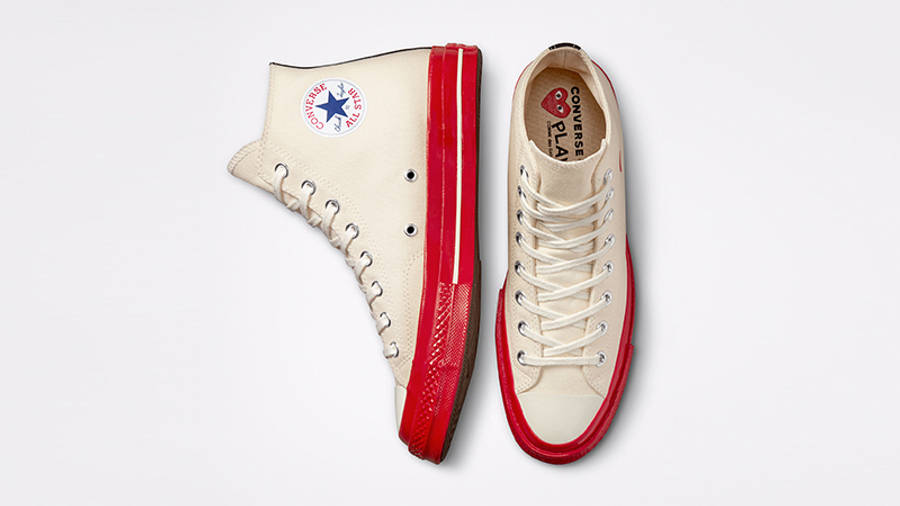 Comme des Garcons PLAY x Converse Chuck 70 White Red A01794C Top