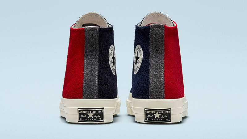 Converse Chuck 70 Renew Fleece High Red Blue Black 172267C Back