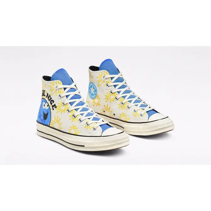 Blue and yellow clearance converse