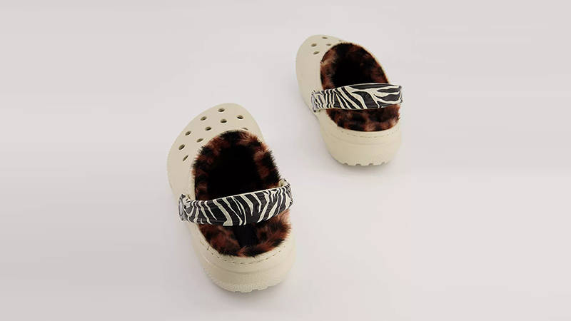 Crocs Classic Clogs Lined Bone Leopard