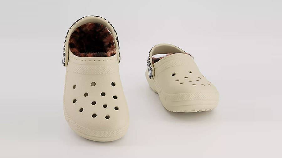 crocs lined leopard