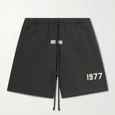 Fear of god fog essentials drawstring shorts hot sale silver grey