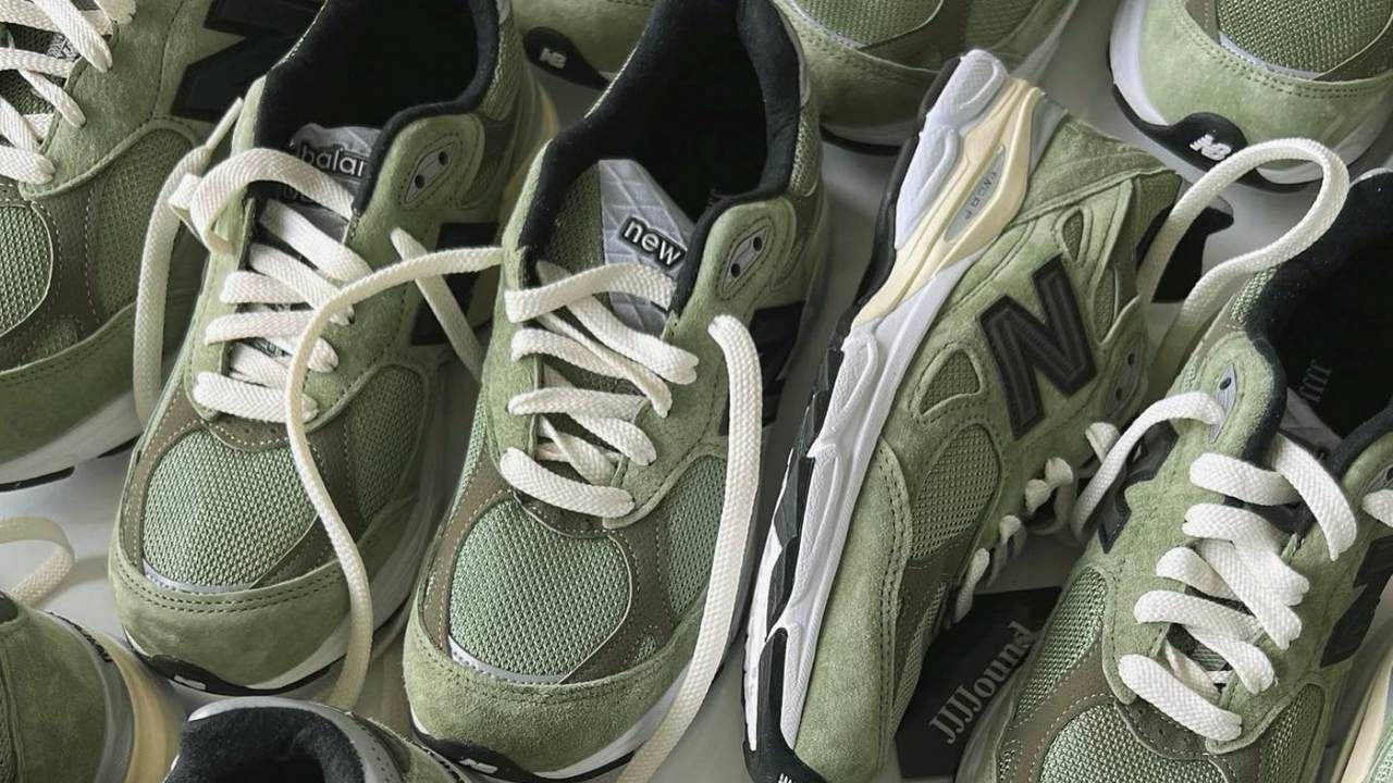 jjjjound x new balance 990v3 olive