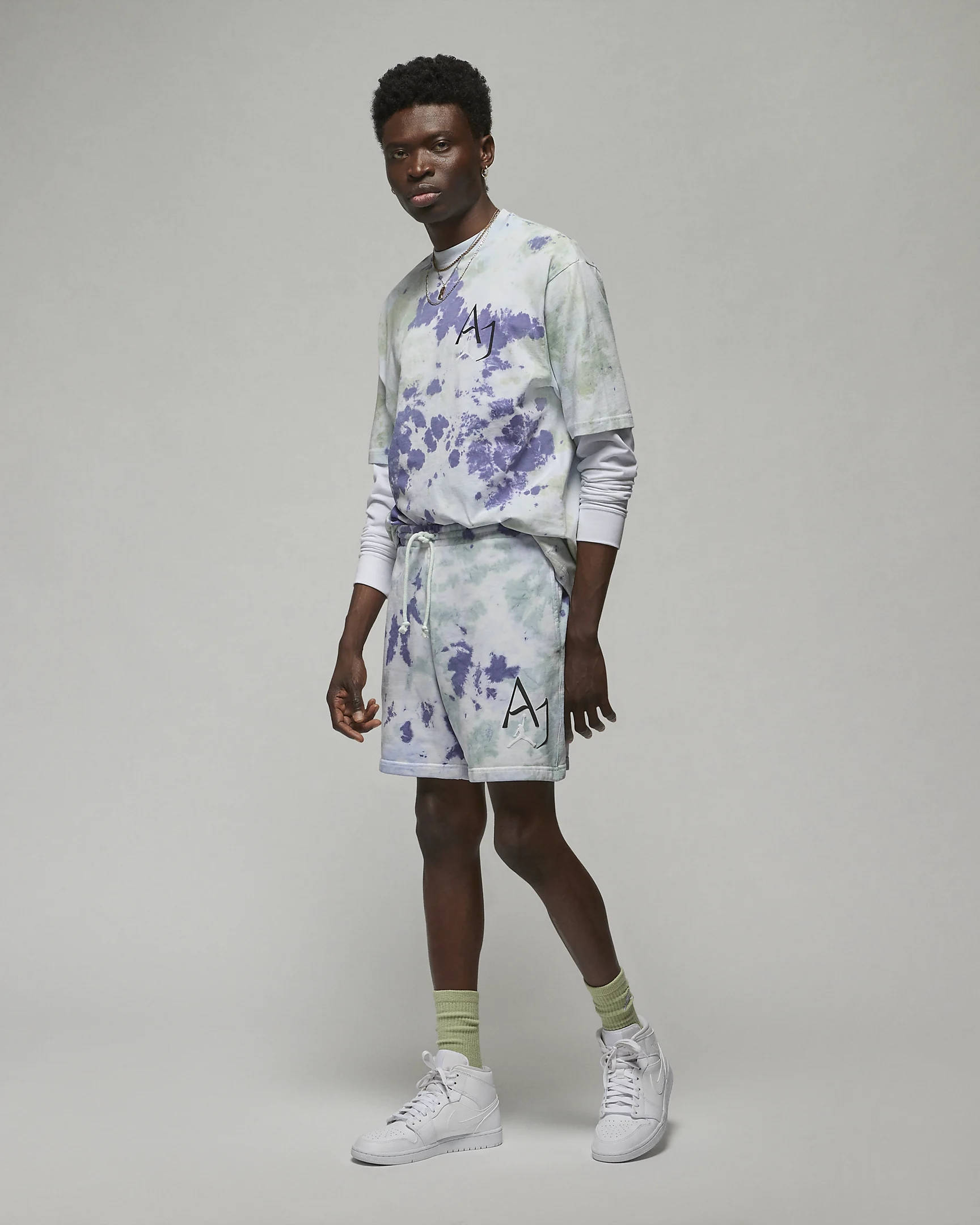 Tie Dye Jordan Shorts And Shirt Jordan Sport DNA French Terry Tie