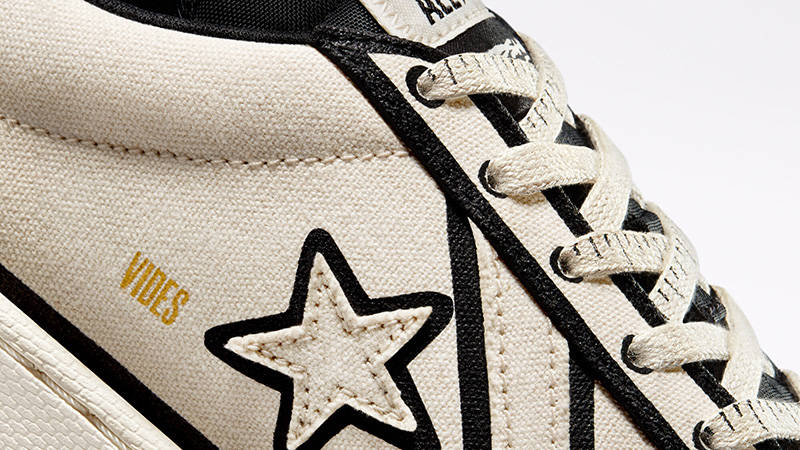 Joshua Vides x Converse Pro Leather Low Ivory Black A00713C Detail