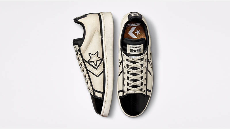 Joshua Vides x Converse Pro Leather Low Ivory Black A00713C Top