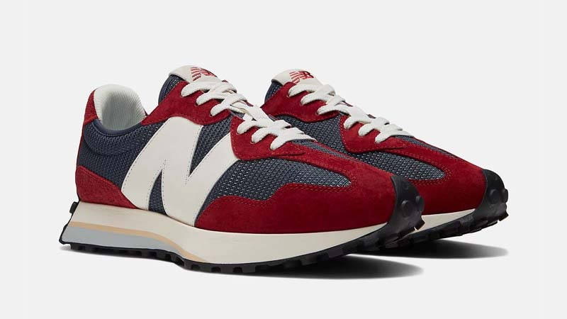 New Balance 327 Navy Scarlet Front
