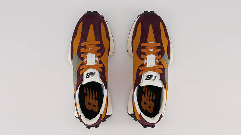 New Balance 327 Orange Burgundy Middle