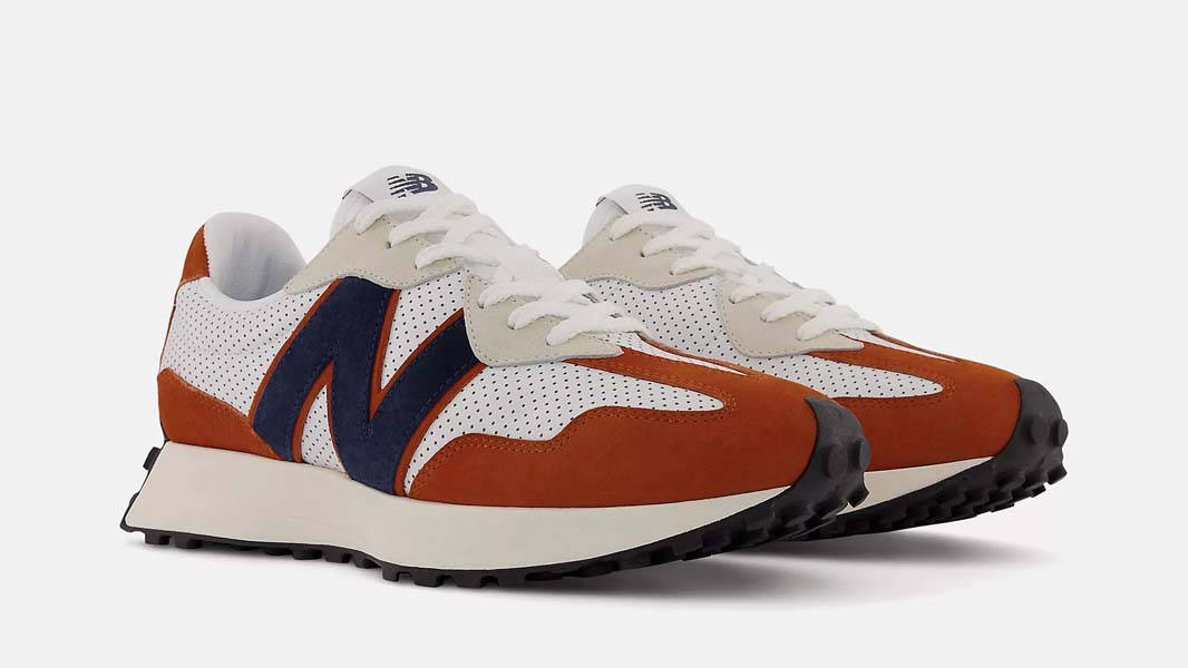 New Balance 327 White Natural Indigo Front