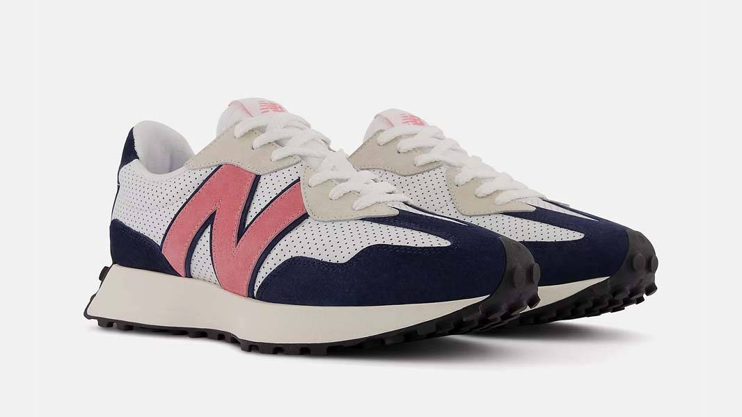 New Balance 327 White Natural Pink Front