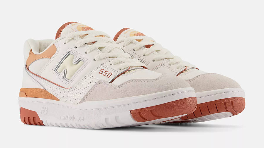 white and brown new balance