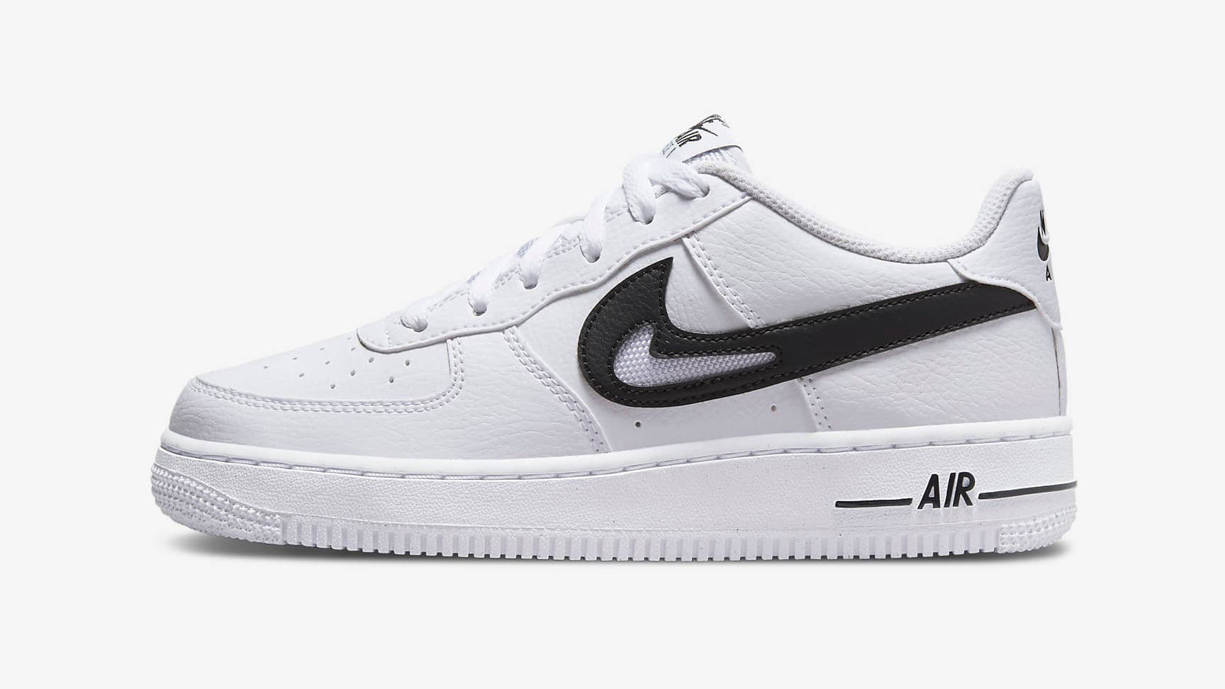 Nike Air Force 1 Low Cut-Out GS White Black
