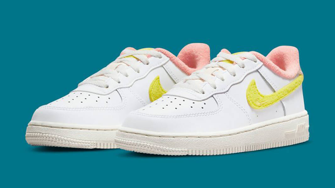 Nike Air Force 1 Mini Terry Swoosh White Yellow