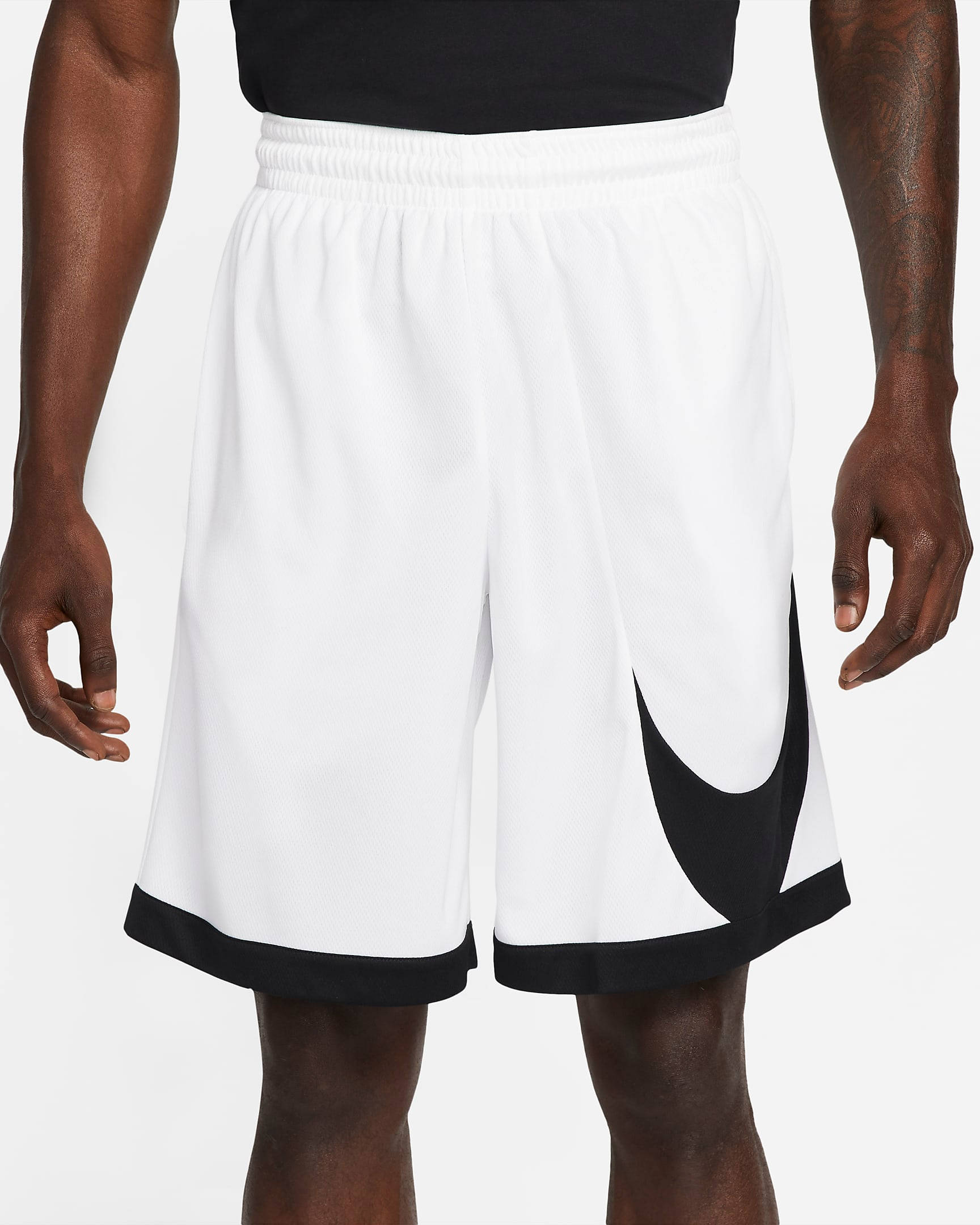 Nike Dri-FIT Large Swoosh Basketball Shorts - White | The Sole Supplier