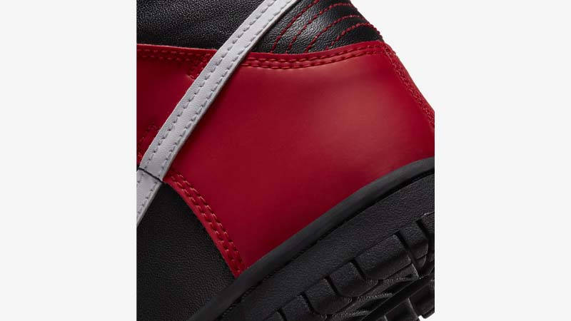 Nike Dunk High GS Black Red Closeup