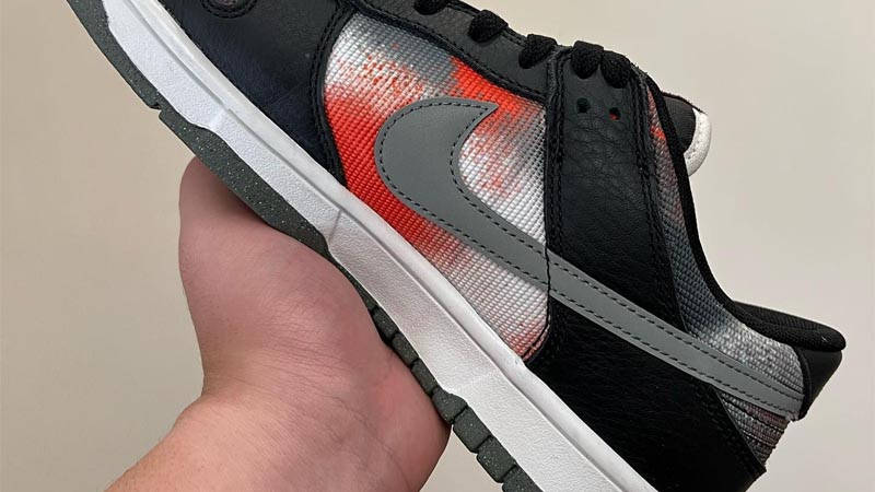 Nike Dunk Low Reflective Swoosh Black Grey First Look Side