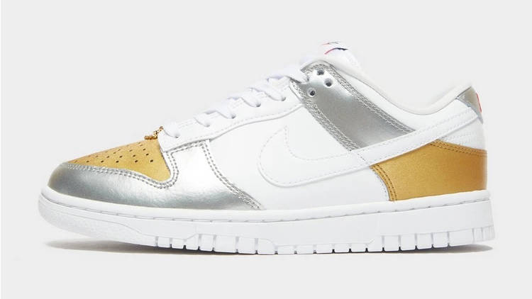 Nike Dunk Low White Gold Silver
