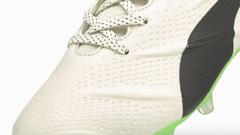 PUMA King Platinum 21 VGN FG-AG Football Boots Ivory Green 106675-01 Detail