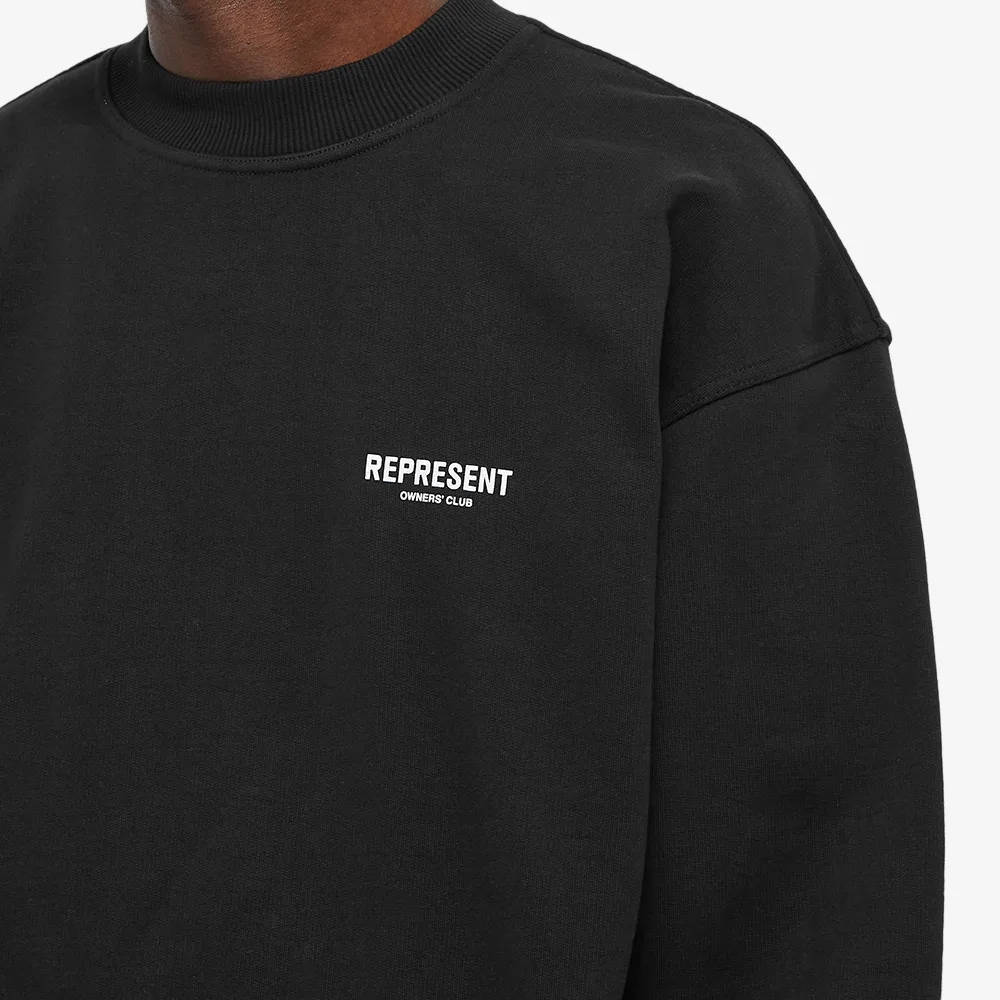 Represent Owners Club Crew Sweatshirt Black Detail