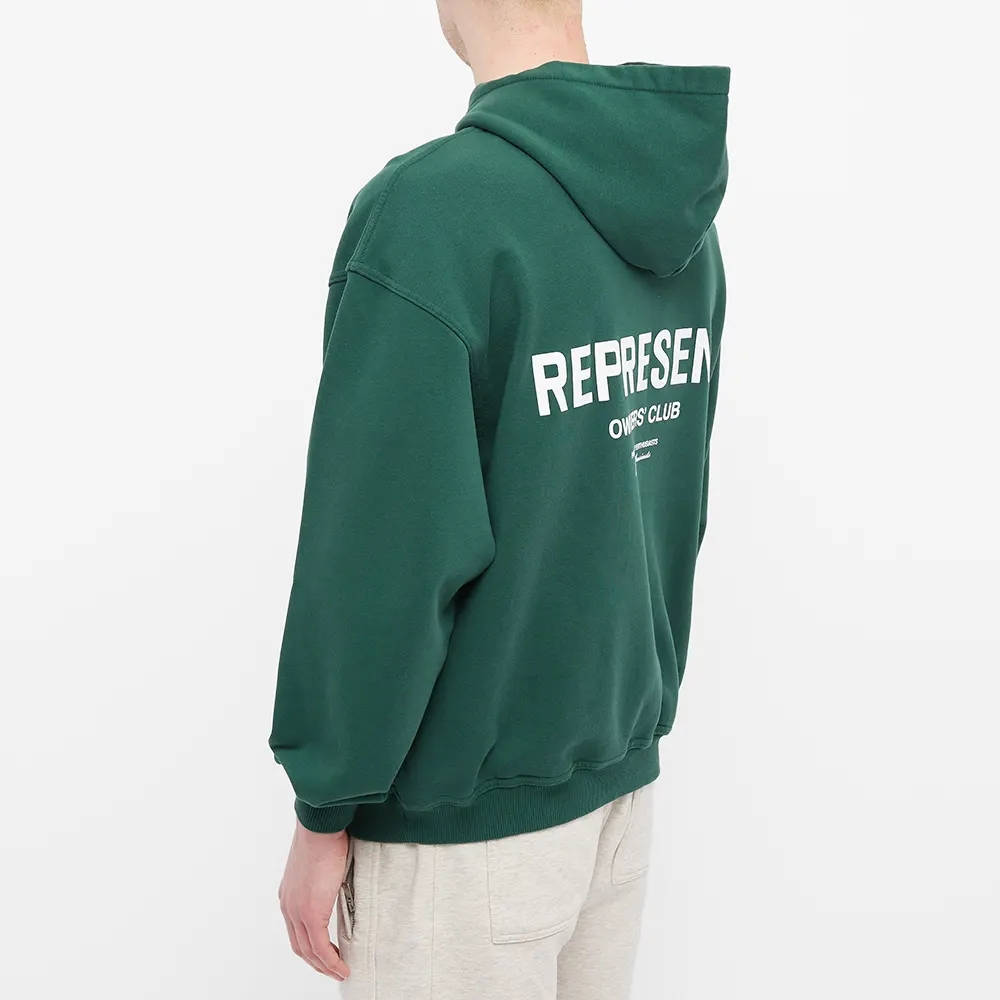 Represent Owners Club Popover Hoodie Racing Green Back