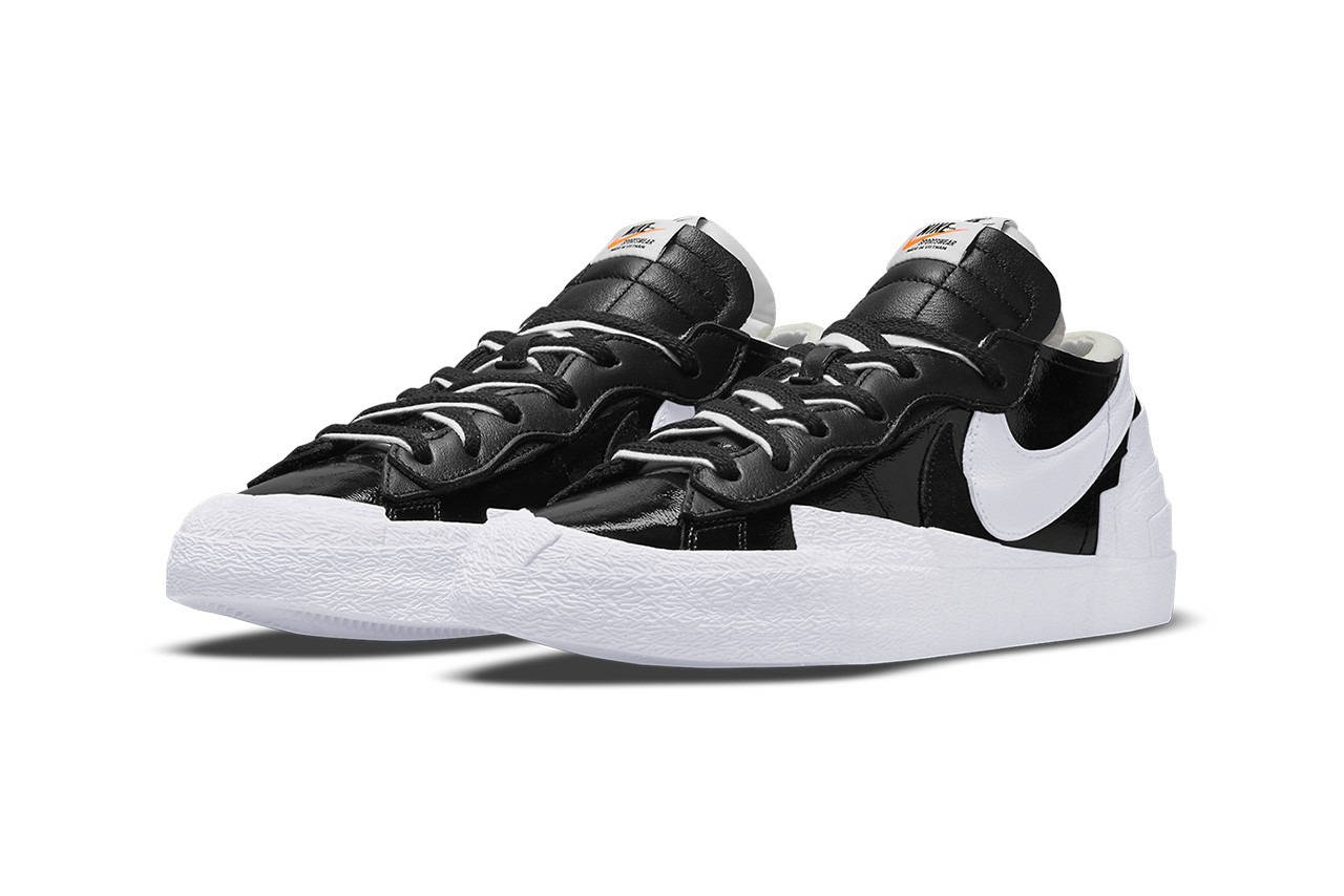 sacai x Nike Blazer Low Black Patent Colourway