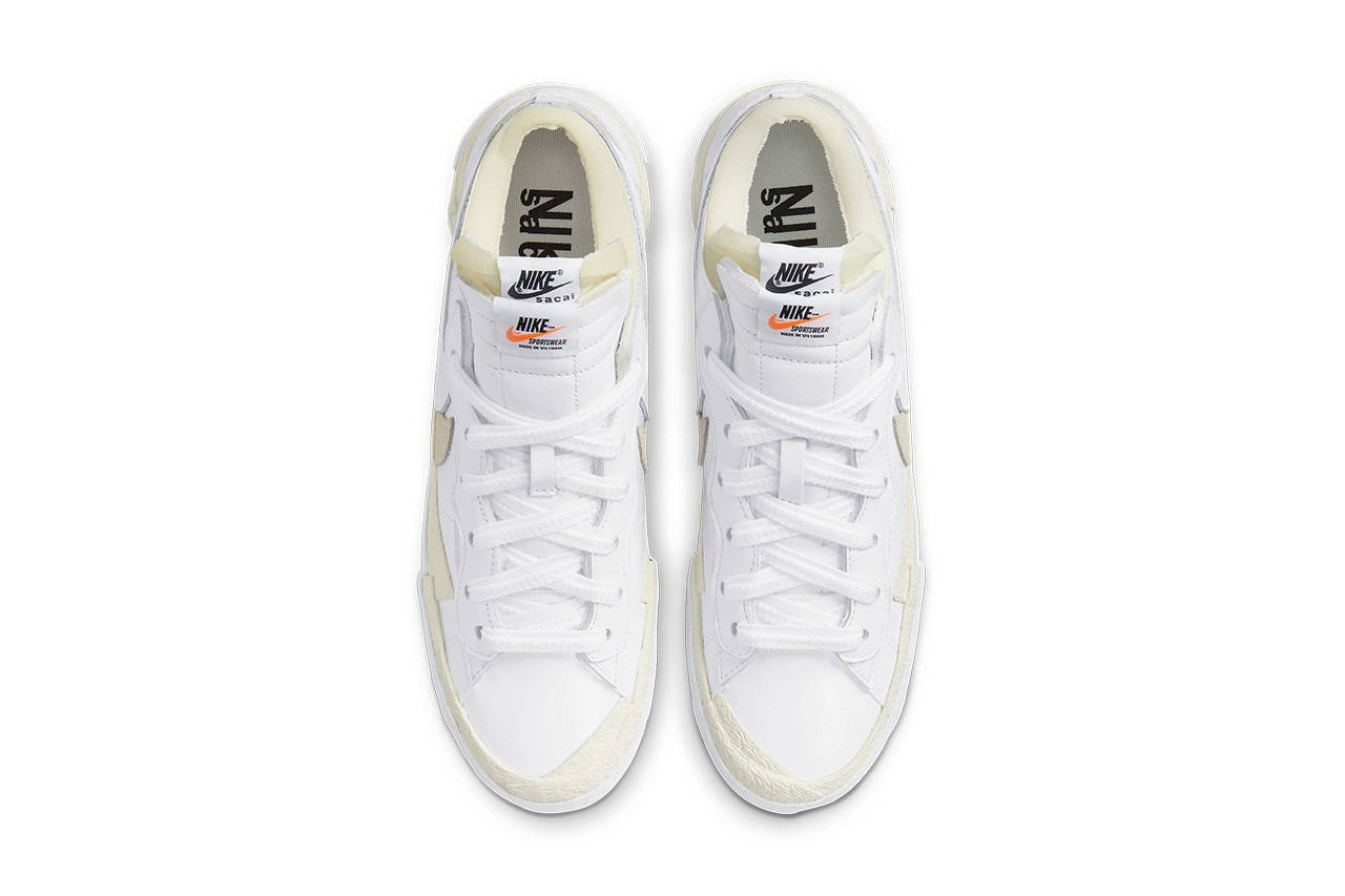 sacai x Nike Blazer Low Black White Grey Patent Colourway
