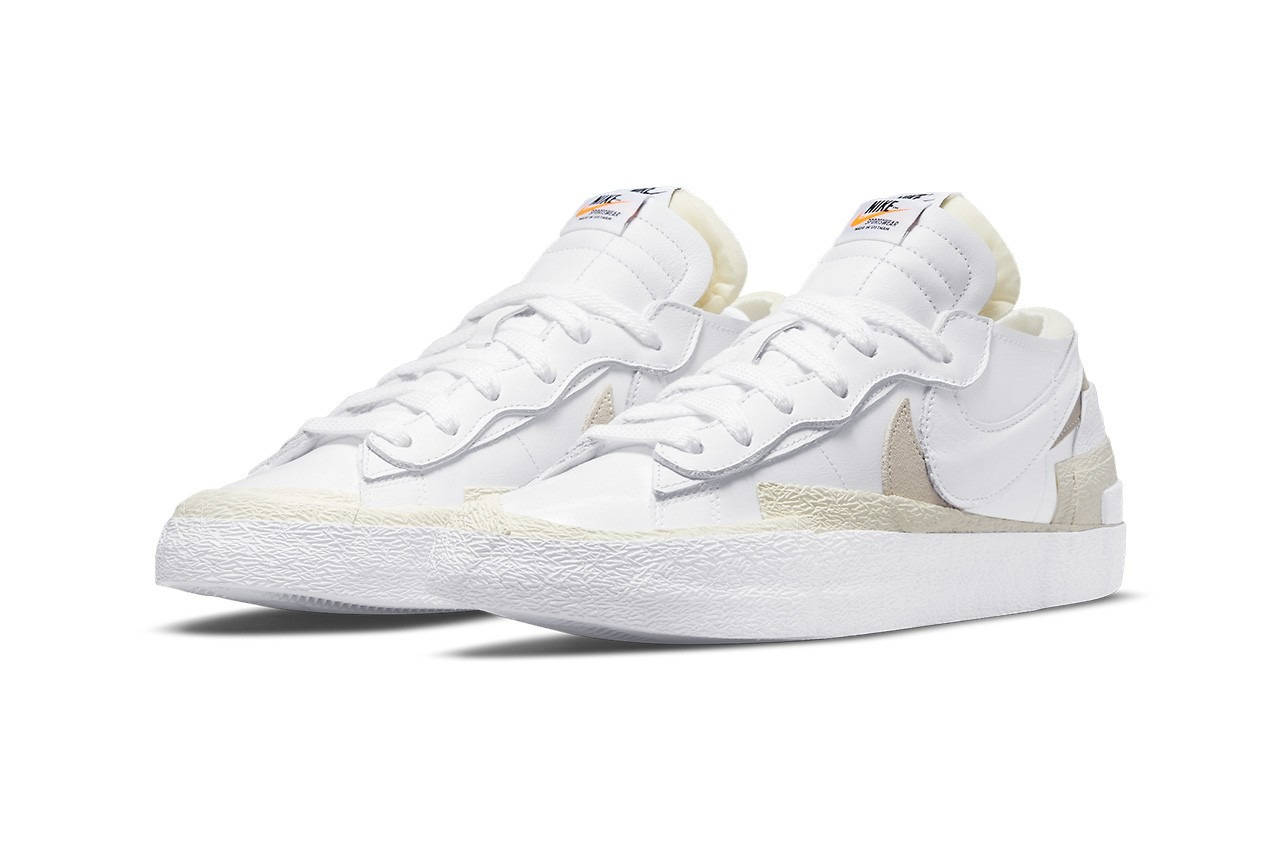 sacai x Nike Blazer Low Black White Grey Patent Colourway