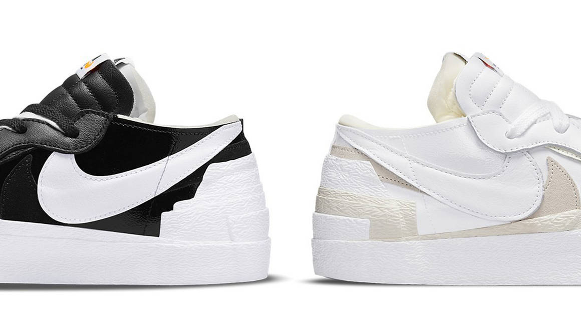 The sacai black white sacai x Nike Blazer Low Arrives with "Black" & "White" Patent