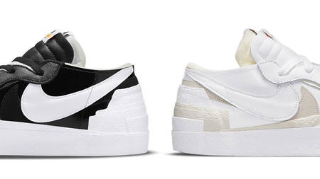 The sacai x Nike Blazer Low Arrives with "Black" & "White" Patent Panels The sacai x Nike Blazer Low Arrives with "Black" & "White" Patent Panels