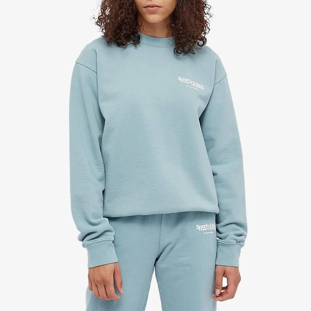 Sporty & Rich Club Crew Sweatshirt - Soft Blue | The Sole Supplier