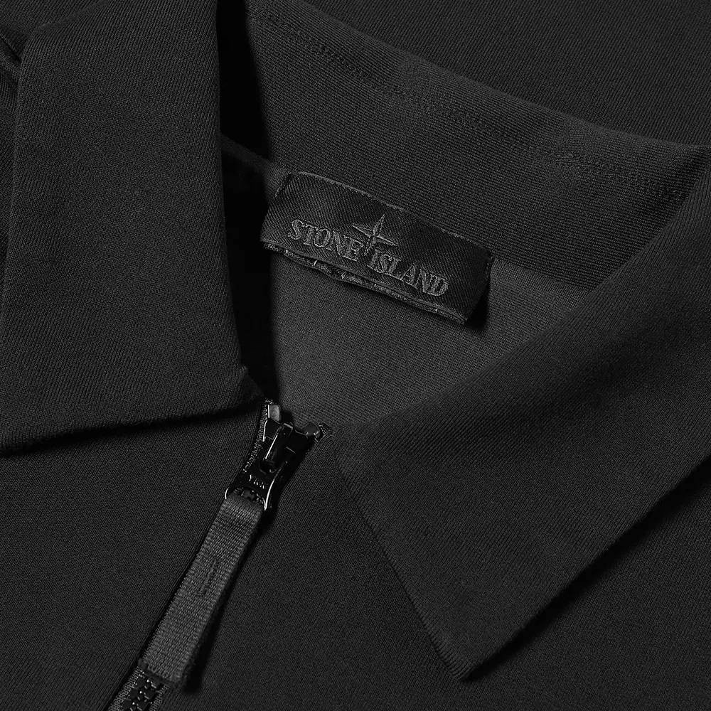 Stone Island Ghost Half Zip Collared Sweatshirt Black Detail