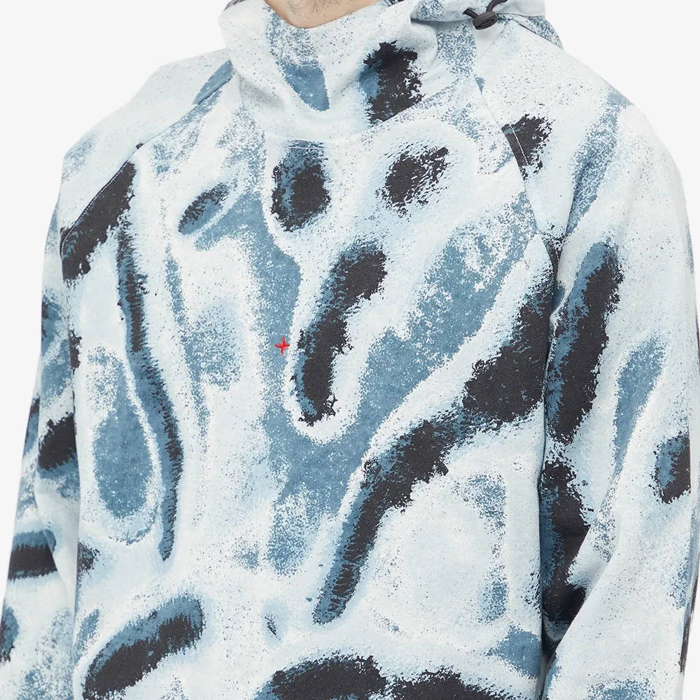 Stone Island Reef Camo Popover Hoodie Aqua Detail