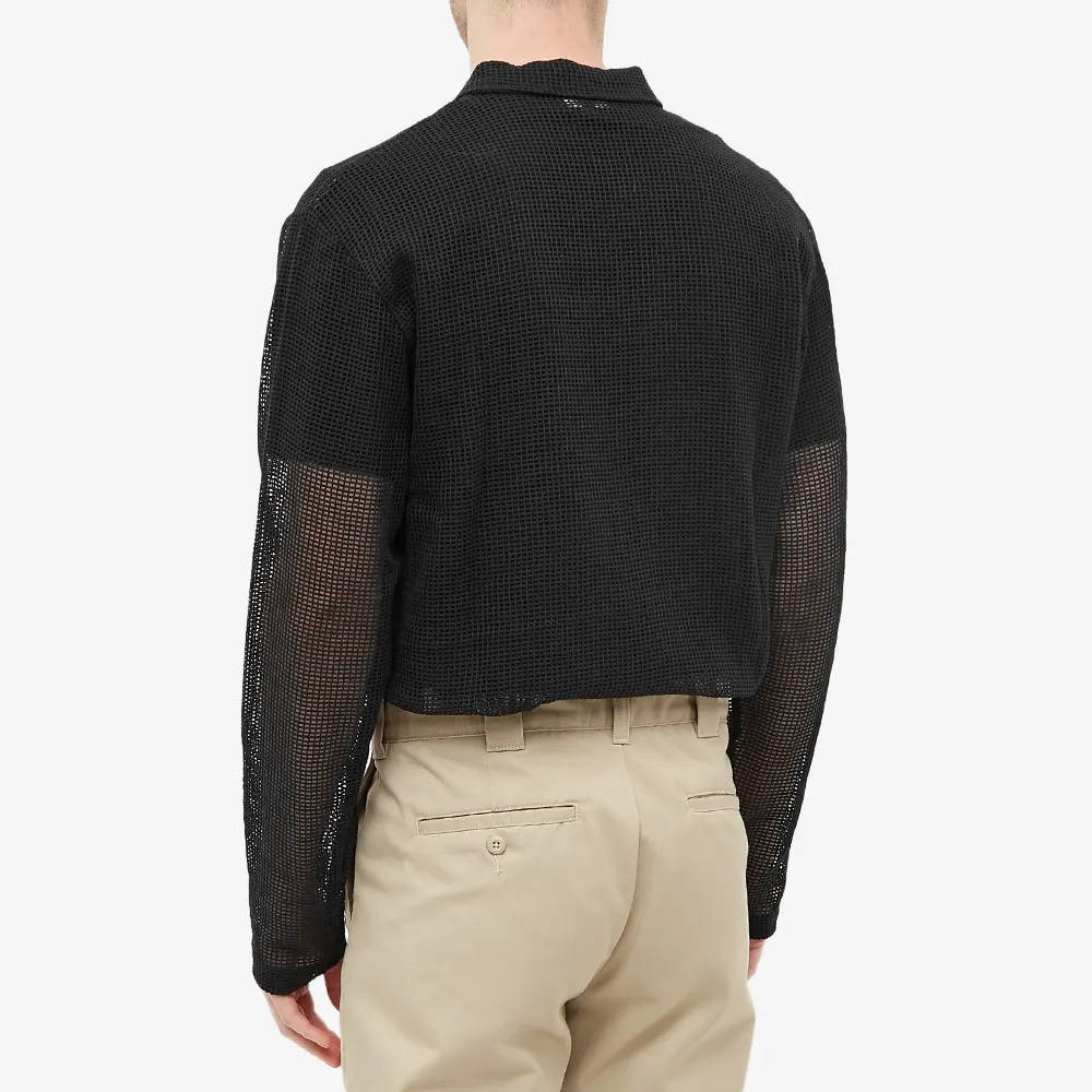 Stussy Cotton Mesh Zip Shirt Black Back