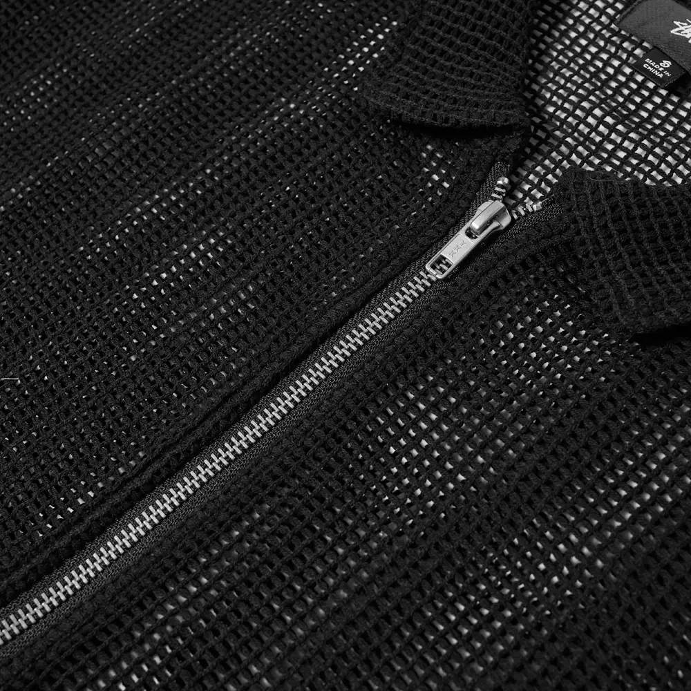 Stussy Cotton Mesh Zip Shirt Black Detail 2