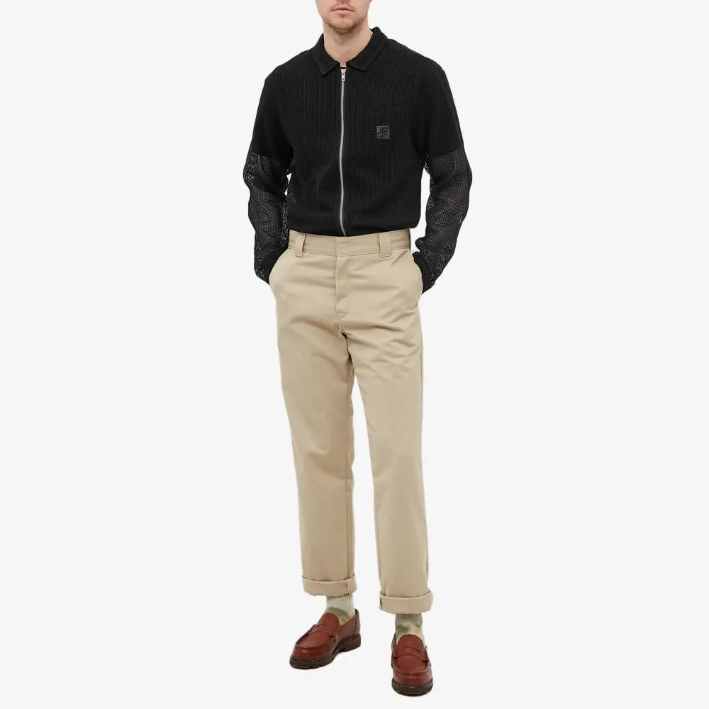 Stussy Cotton Mesh Zip Shirt Black Full