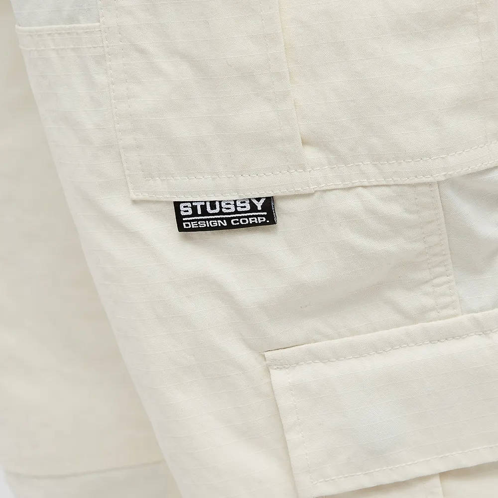 Stussy Nylon Ripstop Surplus Cargo Bone Detail