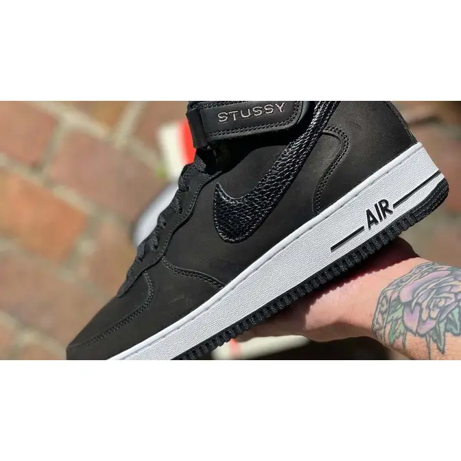Stussy x Nike Air Force 1 Mid Black | Where To Buy | DJ7840-001 
