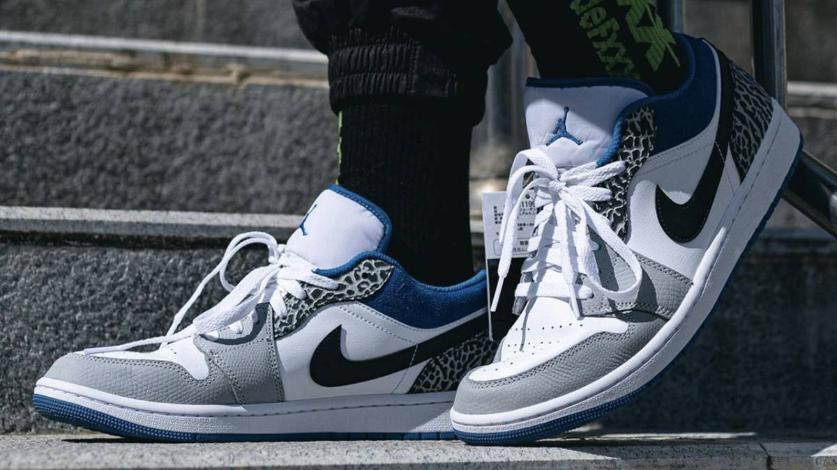 The Air Jordan 1 Low True Blue Gets the Elephant Print Treatment The Sole Supplier