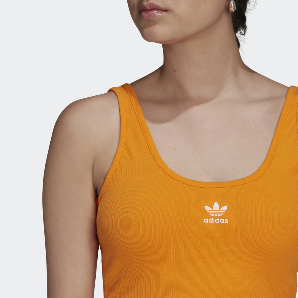adidas Adicolor Essentials Rib Tank Top - Bright Orange | The Sole Supplier