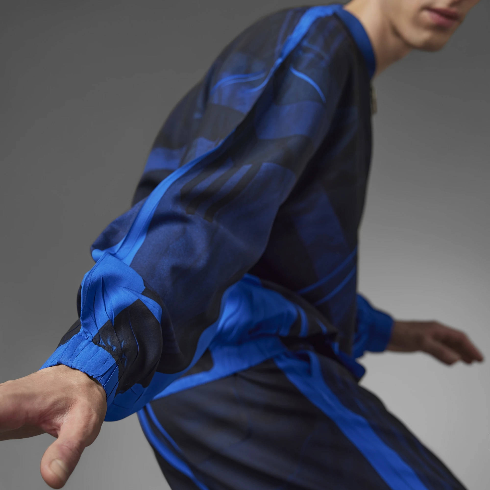 adidas Blue Version Half-Zip Soccer Silk Track Top HC0426 Detail 2