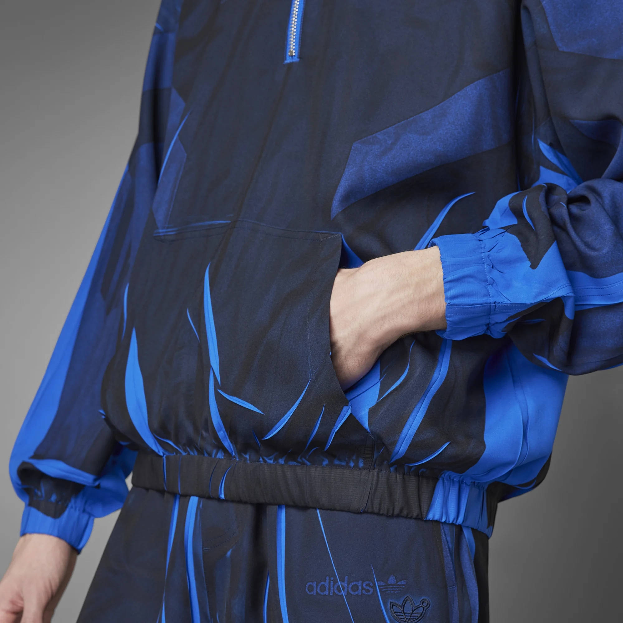 adidas Blue Version Half-Zip Soccer Silk Track Top HC0426 Detail 3